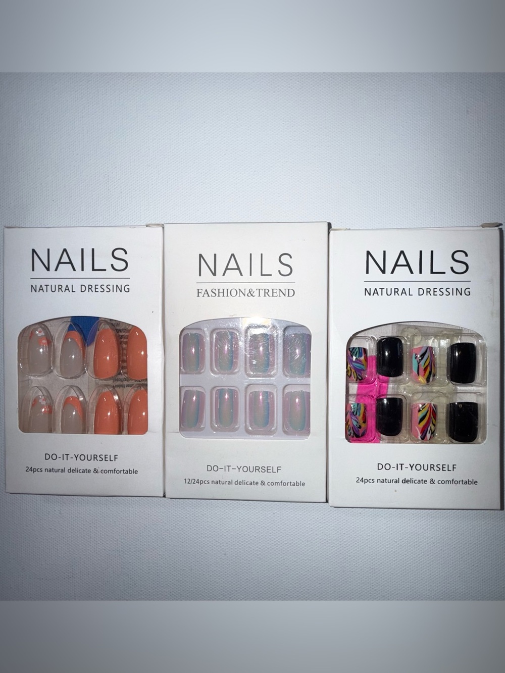 Bundle Assorted Colors Designs Press On Nails, 22 Different Boxes All New - Picture 2 of 8